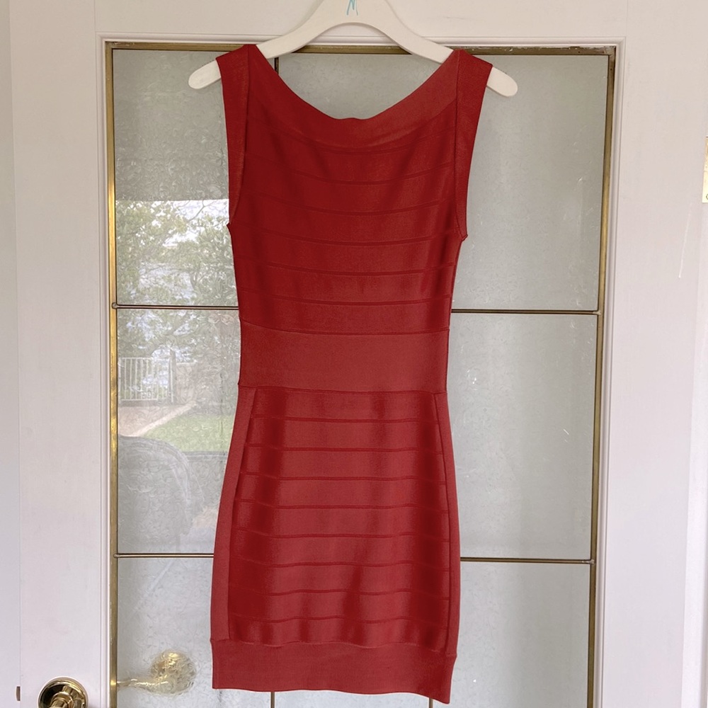 French connection rust bandage dress
